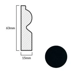 Leader Black Torus Laminate Skirting Board (2.4m) -Flooring Materials black torus laminate skirting board 2 4m p84894 191825 image