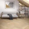 Liberty Floors Buttermilk Oak - Lifestyle SPC Herringbone 5.5mm Rigid Core Vinyl Flooring (305104)