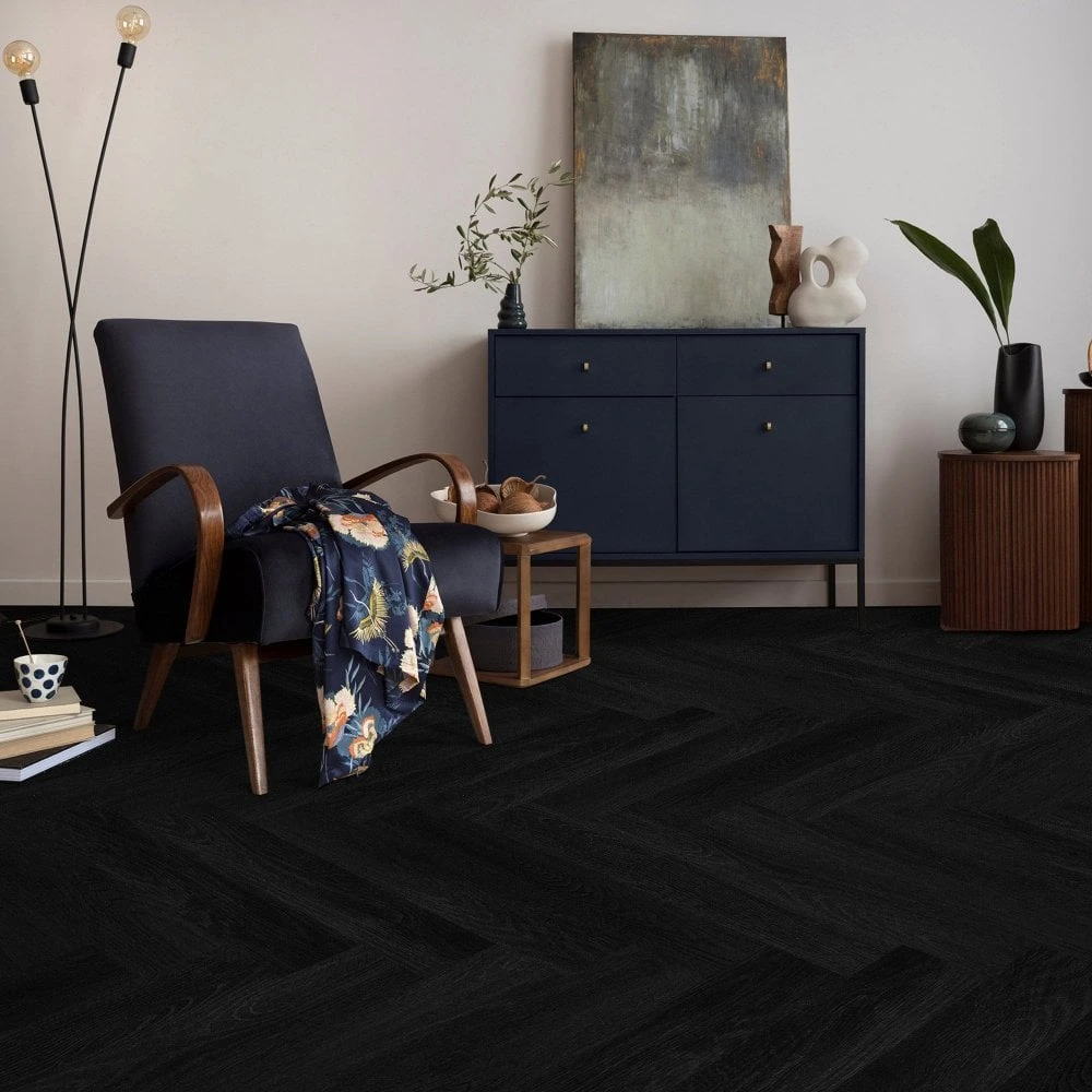 Liberty Floors Carbon Oak - Lifestyle SPC Herringbone 5.5mm Rigid Core Vinyl Flooring (305109) 1 Liberty Floors Carbon Oak - Lifestyle SPC Herringbone 5.5mm Rigid Core Vinyl Flooring (305109)