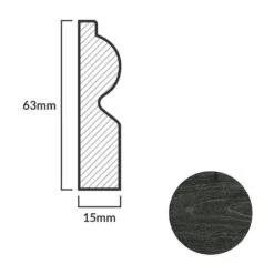 Leader Dark Grey Torus Laminate Skirting Board (2.4m) -Flooring Materials dark grey torus laminate skirting board 2 4m p84936 191877 image