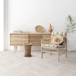 Liberty Floors Ivory White Oak - Chevron 15mm Engineered Real Wood Flooring (249203) -Flooring Materials ivory white oak chevron 15mm engineered real wood flooring 249203 p108329 236718 image