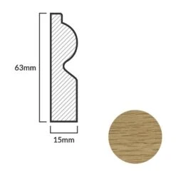 Leader Light Oak Torus Laminate Skirting Board (2.4m) -Flooring Materials light oak torus laminate skirting board 2 4m p84900 191806 image