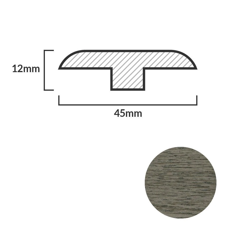 Leader Medium Grey Laminate Connecting Profile Door Bar (1m) 2 Leader Medium Grey Laminate Connecting Profile Door Bar (1m) - Image 2