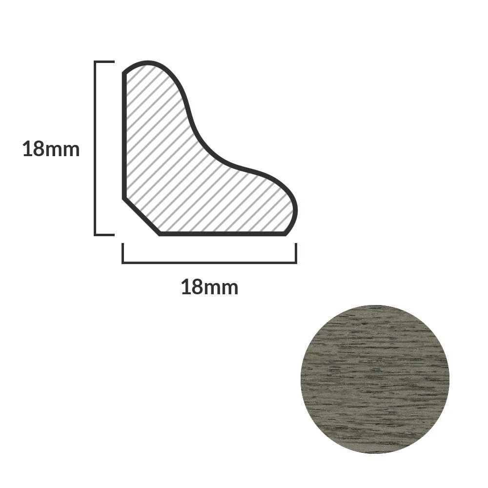 Leader Medium Grey Laminate Scotia Beading (2.4m) 2 Leader Medium Grey Laminate Scotia Beading (2.4m) - Image 2