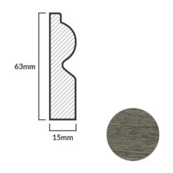 Leader Medium Grey Torus Laminate Skirting Board (2.4m) -Flooring Materials medium grey torus laminate skirting board 2 4m p84930 191867 image