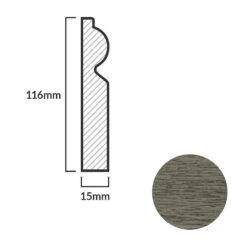 Leader Medium Grey Torus Laminate Skirting Board (2.4m) -Flooring Materials medium grey torus laminate skirting board 2 4m p84930 191868 image