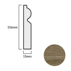 Leader Medium Oak Torus Laminate Skirting Board (2.4m) -Flooring Materials medium oak torus laminate skirting board 2 4m p84912 191838 image