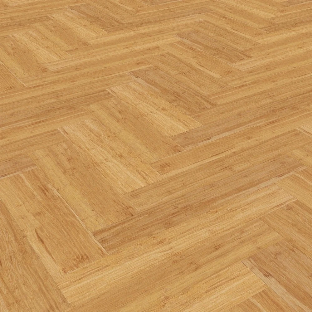 Liberty Floors Natural Bamboo - Herringbone Parquet 10mm Solid Real Wood Flooring (249973) 2 Liberty Floors Natural Bamboo - Herringbone Parquet 10mm Solid Real Wood Flooring (249973) - Image 2