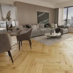 Liberty Floors Rustic Oak - Manor Herringbone Parquet 14mm Engineered Real Wood Flooring (284292)