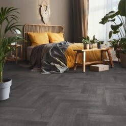 Liberty Floors Shadow Grey Bamboo - Herringbone Parquet 10mm Solid Real Wood Flooring (249974) -Flooring Materials shadow grey bamboo herringbone parquet 10mm solid real wood flooring 249974 p108632 236319 image
