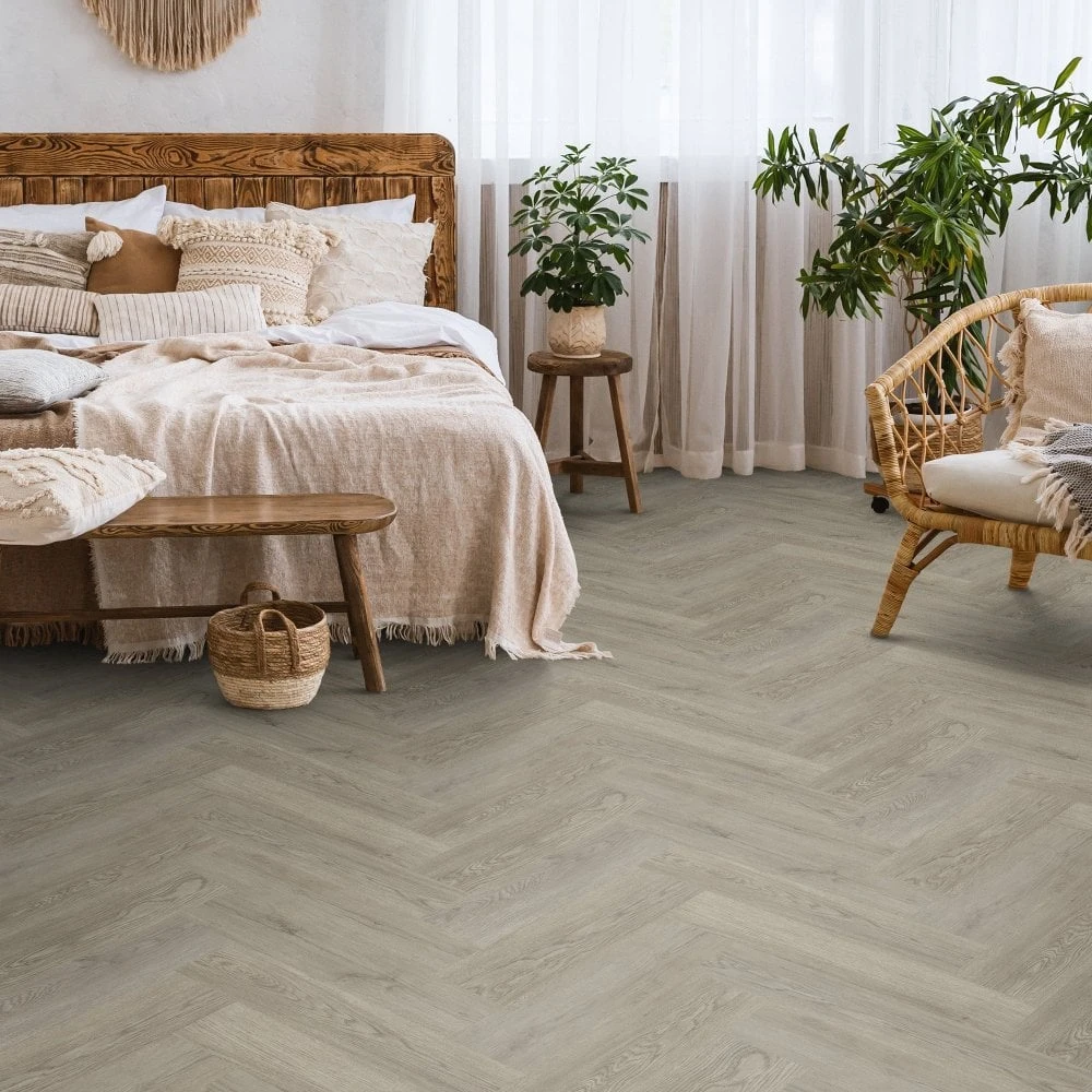 Liberty Floors Steel City Grey - Lifestyle SPC Herringbone 5.5mm Rigid Core Vinyl Flooring (305107) 2 Liberty Floors Steel City Grey - Lifestyle SPC Herringbone 5.5mm Rigid Core Vinyl Flooring (305107) - Image 2