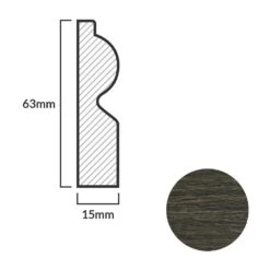 Leader Walnut Torus Laminate Skirting Board (2.4m) -Flooring Materials walnut torus laminate skirting board 2 4m p84942 191848 image