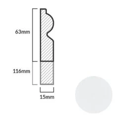 Leader White Torus Laminate Skirting Board (2.4m) -Flooring Materials white torus laminate skirting board 2 4m p84888 191790 image