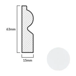 Leader White Torus Laminate Skirting Board (2.4m) -Flooring Materials white torus laminate skirting board 2 4m p84888 191791 image
