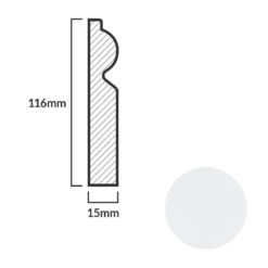 Leader White Torus Laminate Skirting Board (2.4m) -Flooring Materials white torus laminate skirting board 2 4m p84888 191792 image